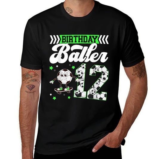 12th Soccer Birthday Party Twelve Year Old Soccer Player  Quick-drying T-Shirt