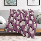 Penguin Pattern Sustainable Throw Blanket