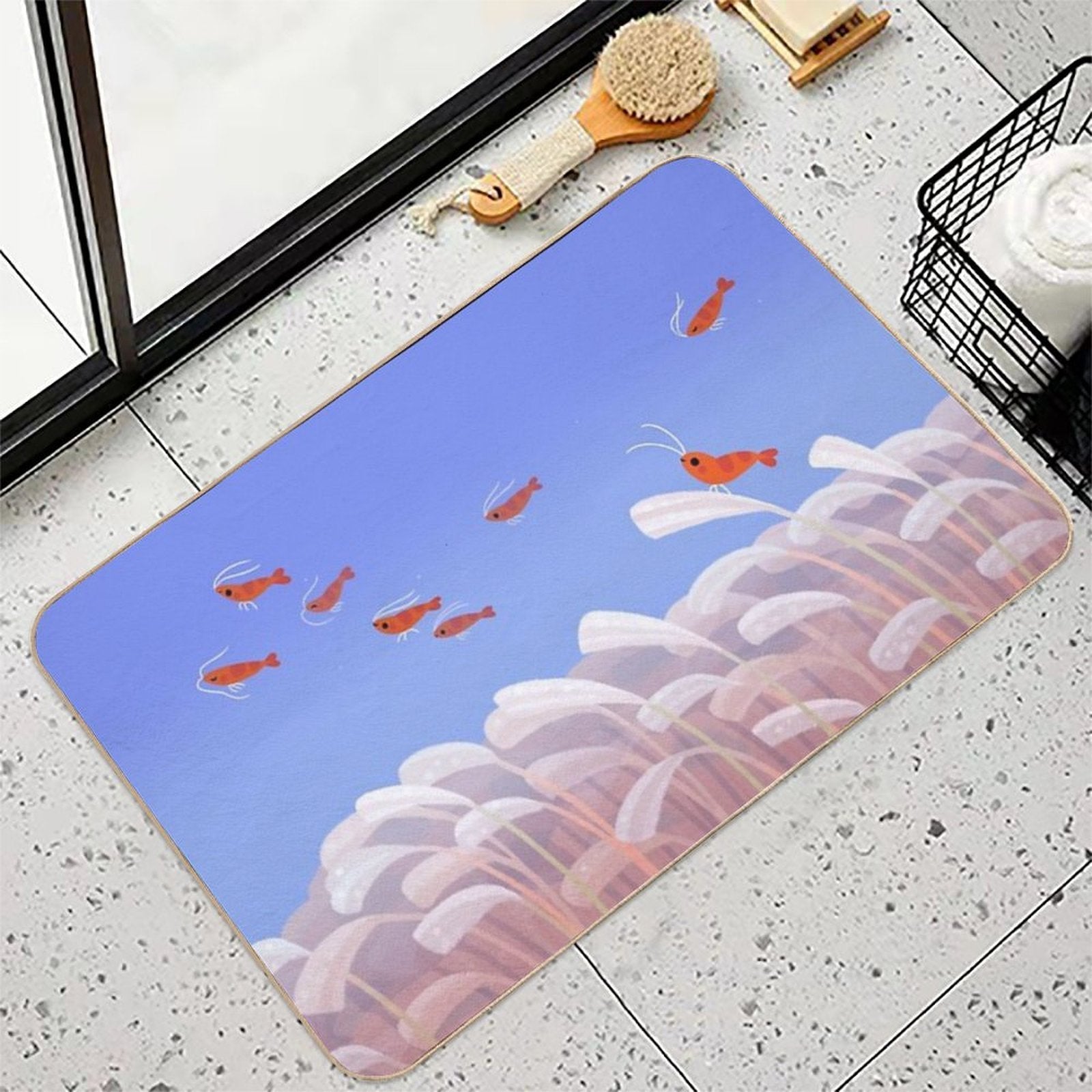 Flying Cherry Shrimp  Slip-Resistant Bath Mat