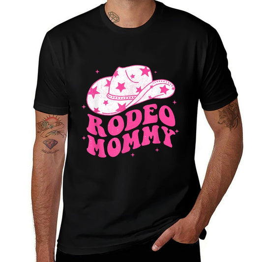 Rodeo Mommy Pink Cowgirl Western Rodeo Family Matching  Oversized Silhouette T-Shirt