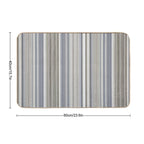 Blue Grey Tan Stripes  Slip-Resistant Bath Mat