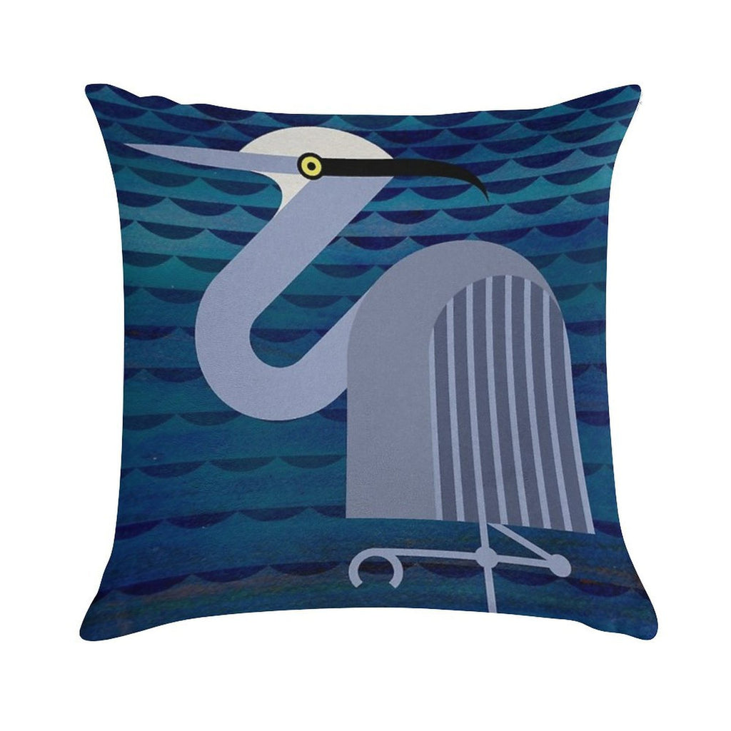Heron Soft Decorative Cover Throw Pillow