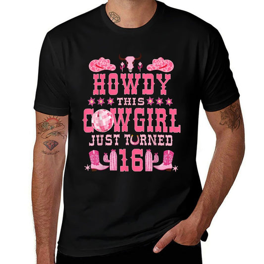 16yr Birthday Cowgirl Western 16Years Old Girl 16th Birthday  Moisture-wicking T-Shirt