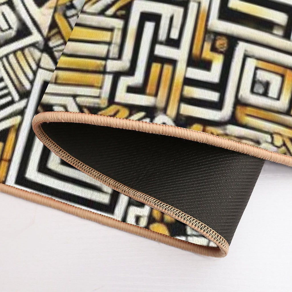 Labyrinth of Shipibo Cosmos  Easy Maintenance Bath Mat