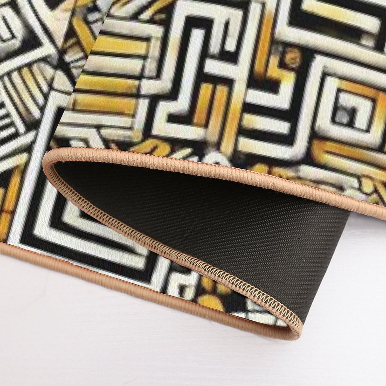 Labyrinth of Shipibo Cosmos  Easy Maintenance Bath Mat