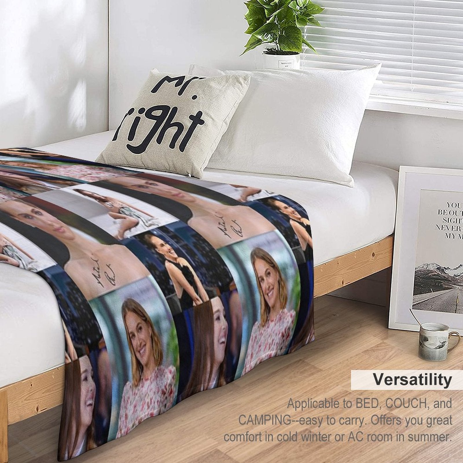 Natalie Portman Signed Velvety-soft Throw Blanket