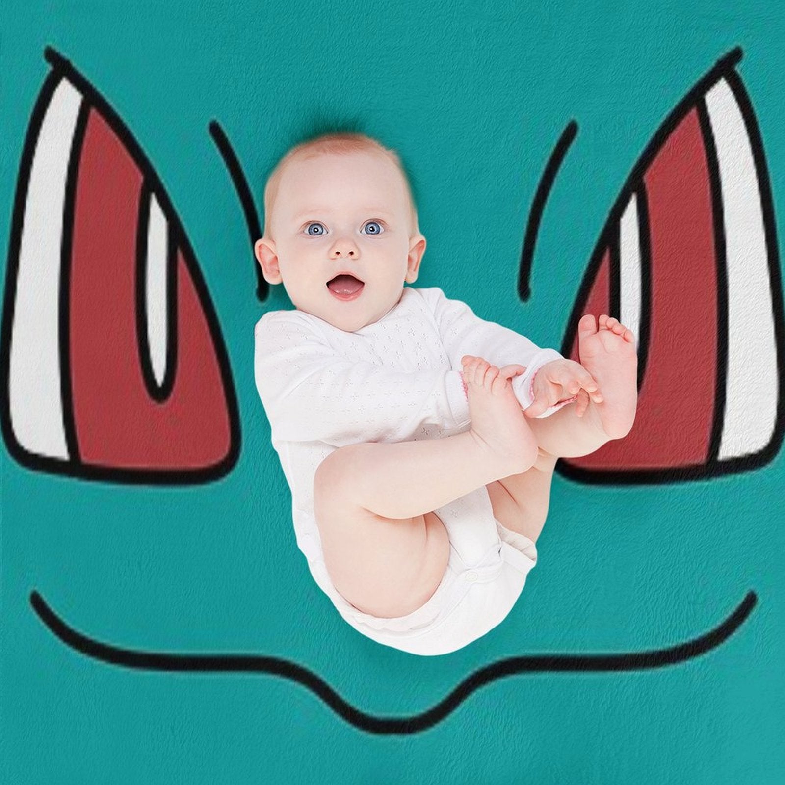 Bulbasaur Face Machine-washable Throw Blanket