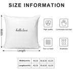 Hello Love Quote Soft Hidden Zipper Throw Pillow
