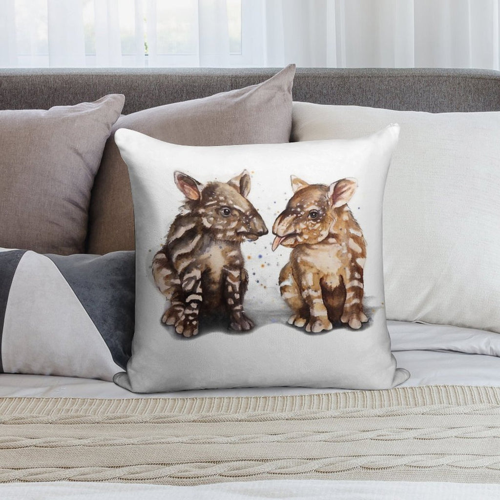 BABY TAPIRS Soft Home Decor Throw Pillow