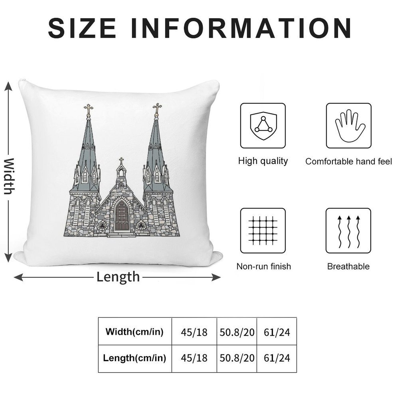 Villanova Church Soft Luxury Feel Throw Pillow