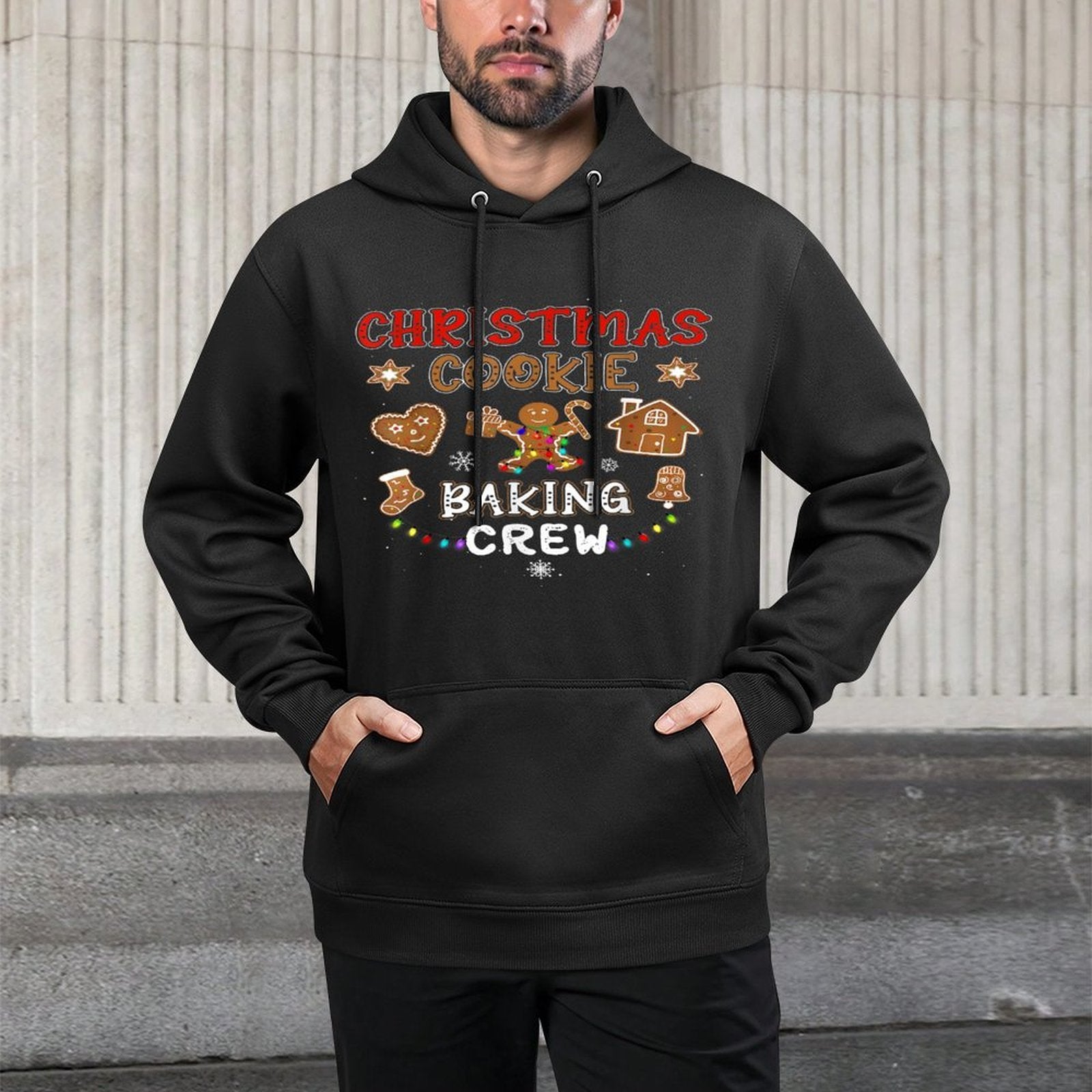 Christmas Cookie Baking Crew Xmas Gingerbread Family Pajamas Colorfast Hoodie