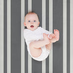 Gray Stripes Plush Throw Blanket