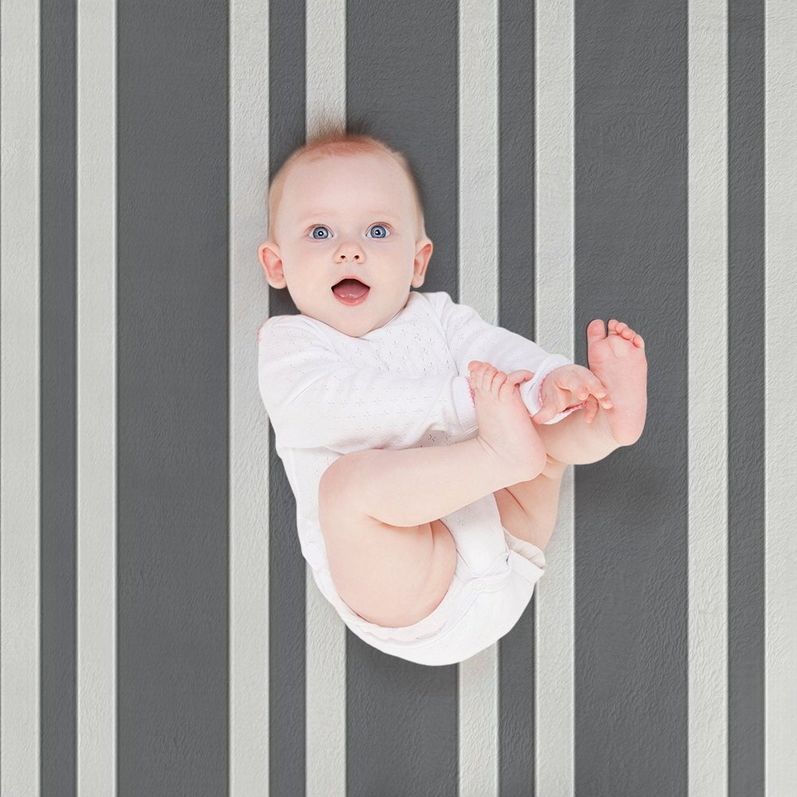Gray Stripes Plush Throw Blanket