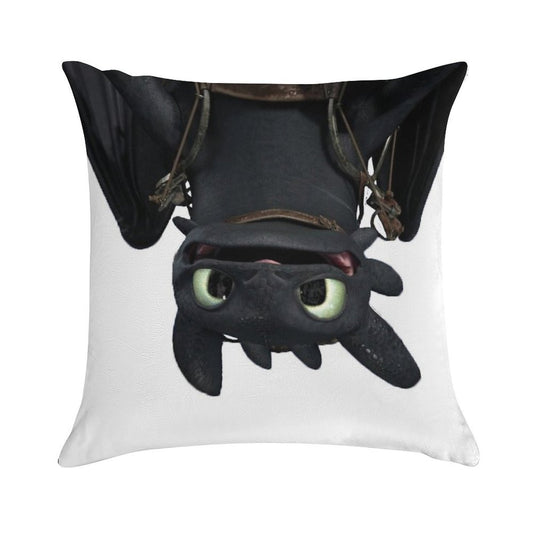 Toothless Soft Hidden Zipper Throw Pillow