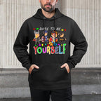 Dare to Be Yourself Autism Awareness Superheroes Men Women Cotton-Polyester Blend Hoodie