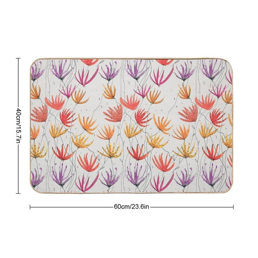 Wave of Flowers  Repositionable Bath Mat