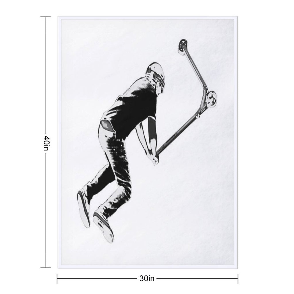 Holding On! - Stunt Scooter Move Anti-pilling Throw Blanket