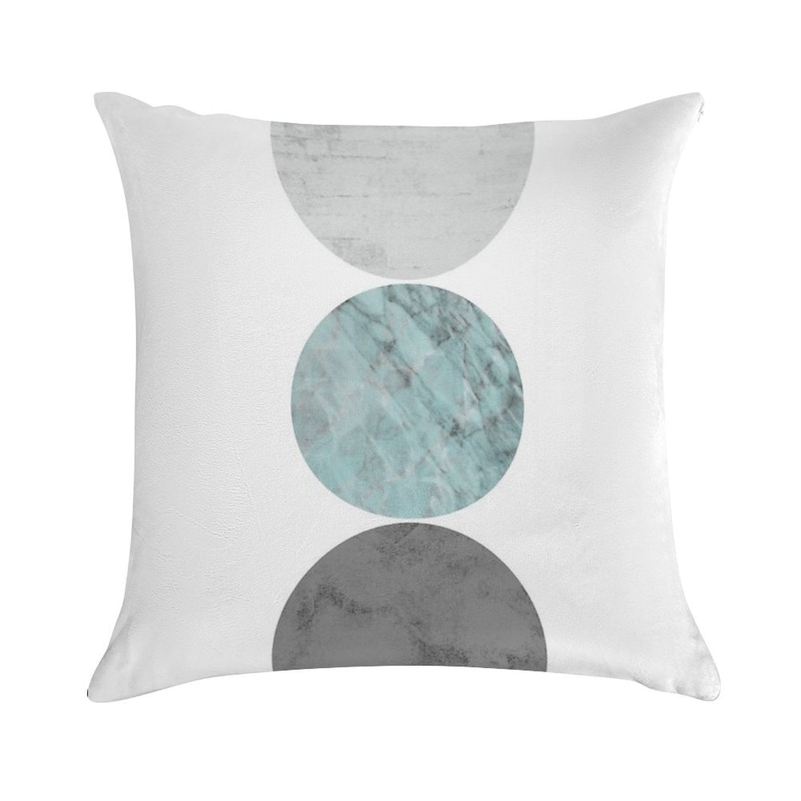 3 Circles Teal And Gray Soft Decorative Cover Throw Pillow