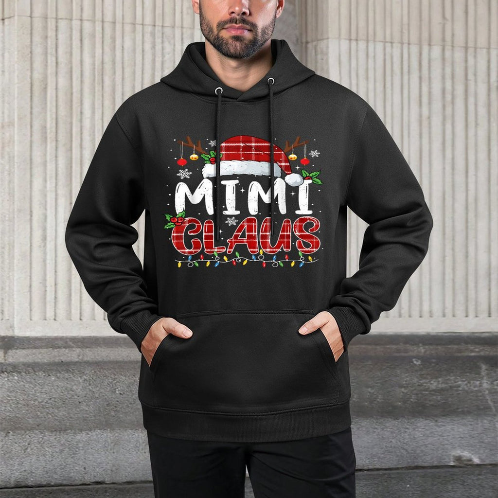 Mimi Claus Christmas Lights Pajama Family Matching Adjustable Hood Hoodie