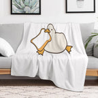 Cute Duck with Bread Yellow Funny Kawaii Animals Travel-friendly Throw Blanket