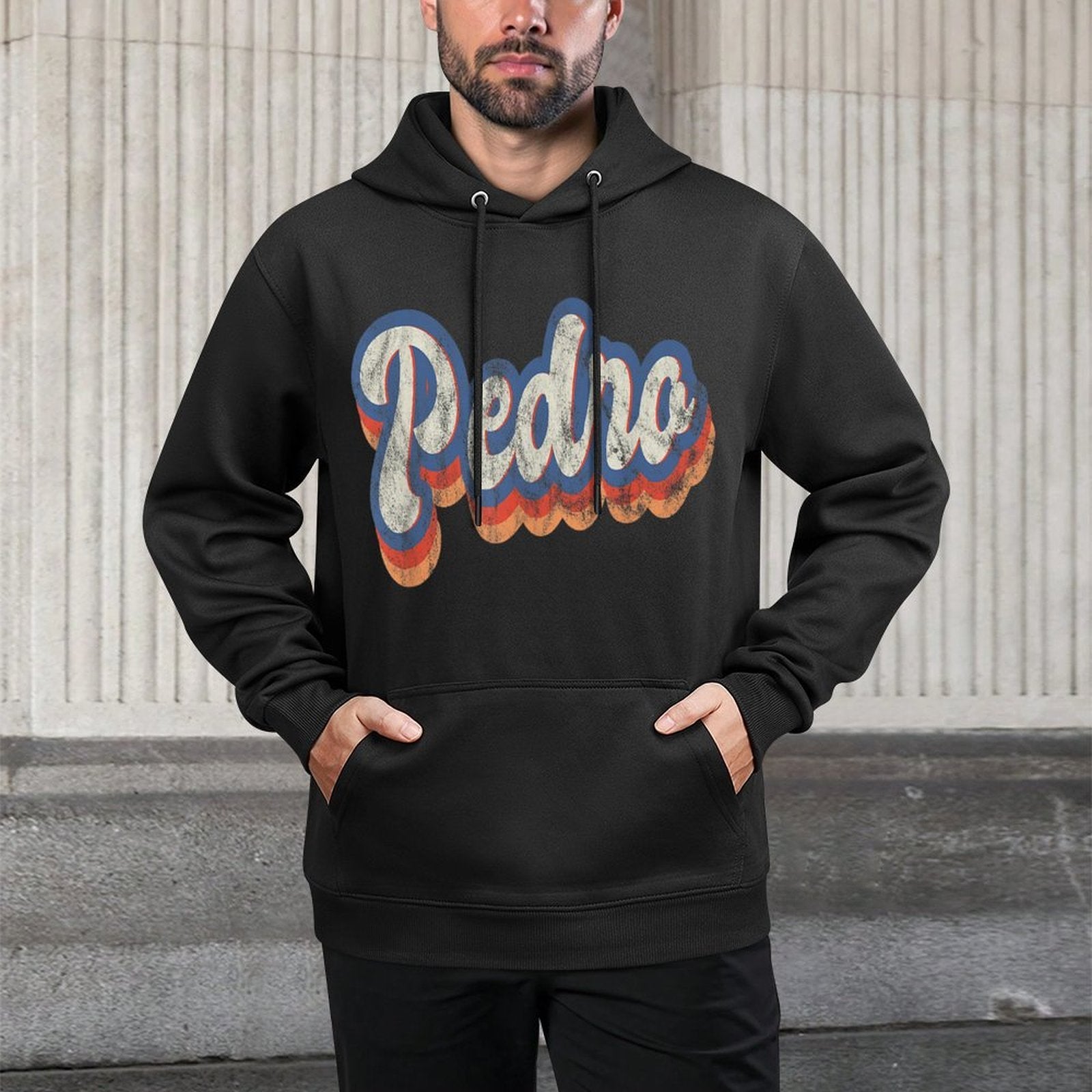 Pedro Personalized Name Custom Lettering 70s Colorfast Hoodie