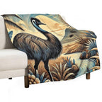 Emu Art #12  Emu Lovers Shrink-resistant Throw Blanket
