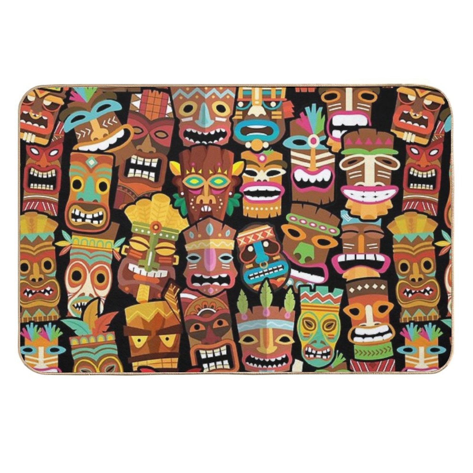 Tiki Pattern  Odorless Bath Mat