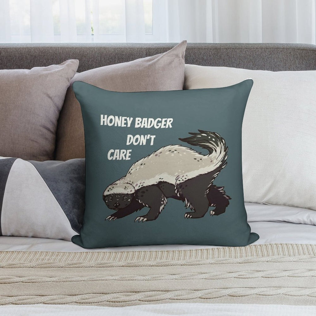 Honey Badger Dont Care - Animal Series Soft Gift Ready Throw Pillow
