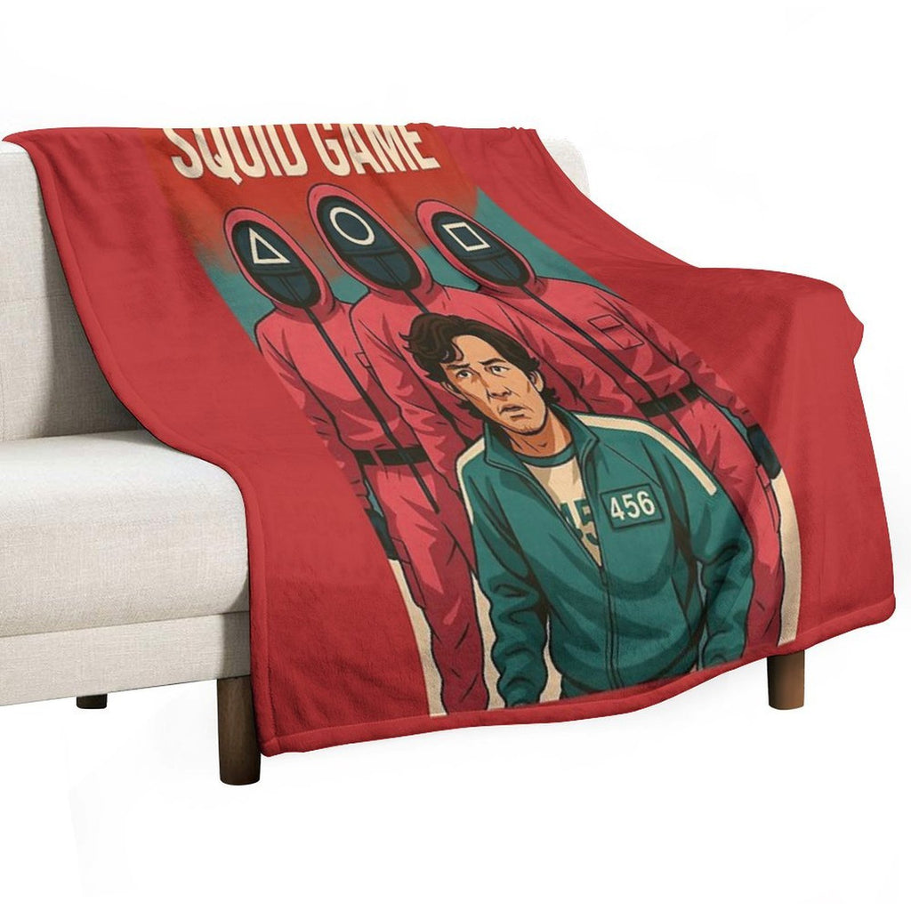 Squid Game with Cartoon-style Velvety-soft Throw Blanket