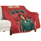 Squid Game with Cartoon-style Velvety-soft Throw Blanket