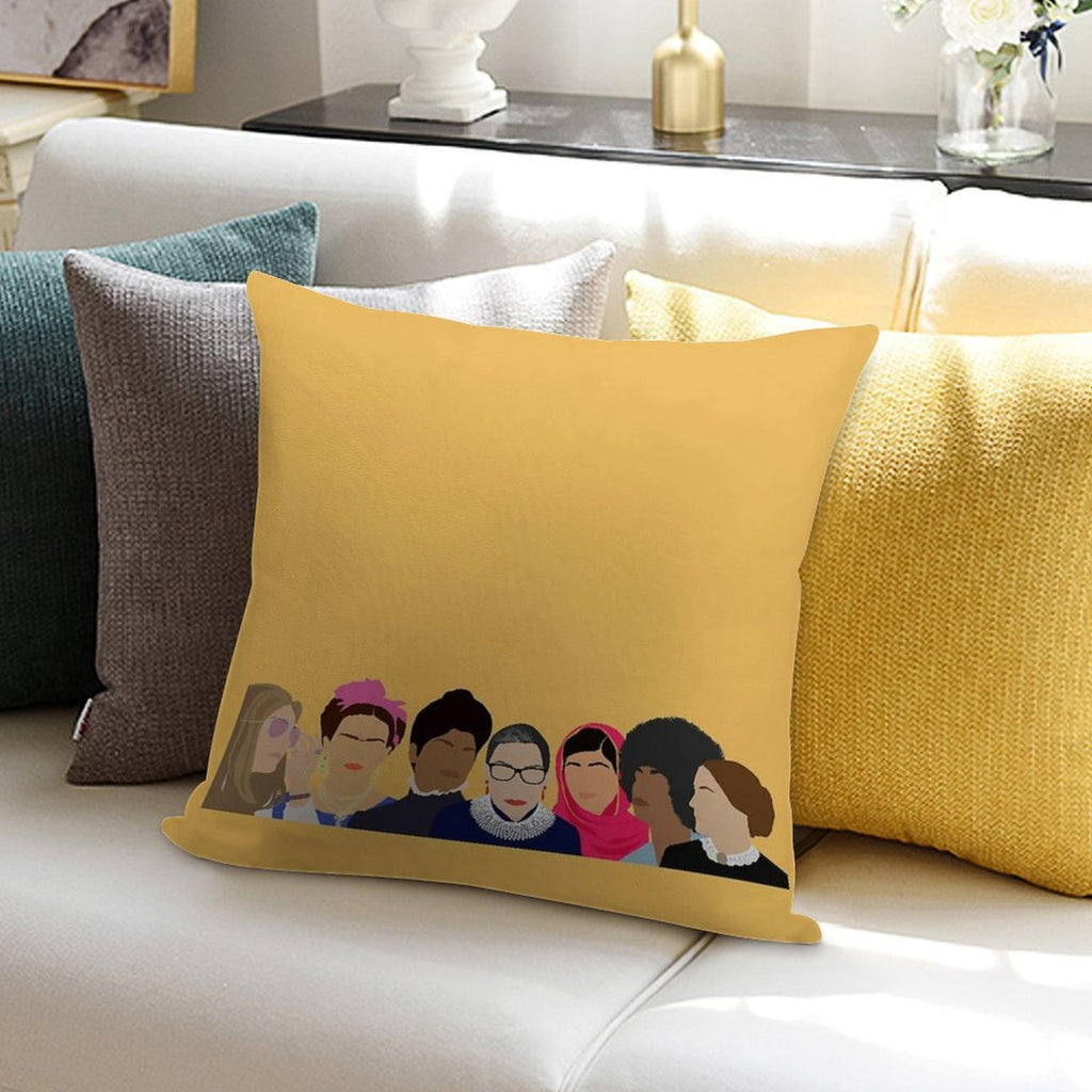 Feminist Girl Gang- Squad Goals (with Gloria) Soft Ultra-Soft Texture Throw Pillow