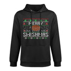Christmas Merry Swishmas Ugly Christmas Sweater Basketball Shrink-Resistant Hoodie