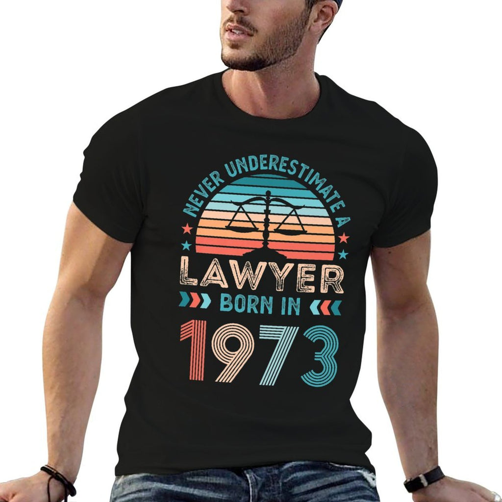 Lawyer Born in 1973 50th Birthday Law Gifts Premium  Ribbed Collar T-Shirt