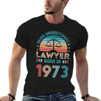 Lawyer Born in 1973 50th Birthday Law Gifts Premium  Ribbed Collar T-Shirt