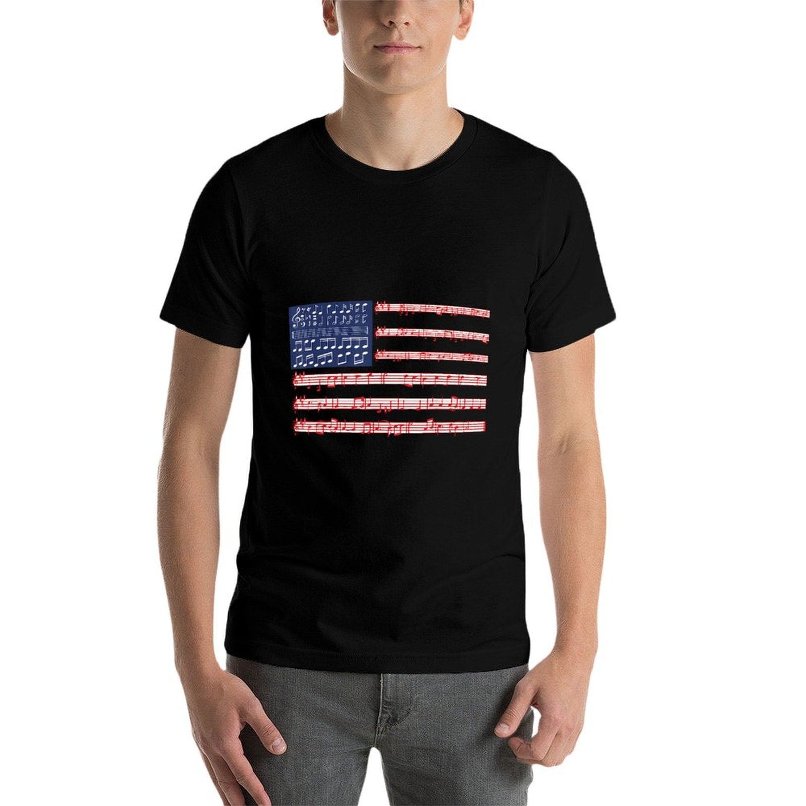 4th Of July National Anthem Music Note USA Men  Wrinkle-resistant T-Shirt
