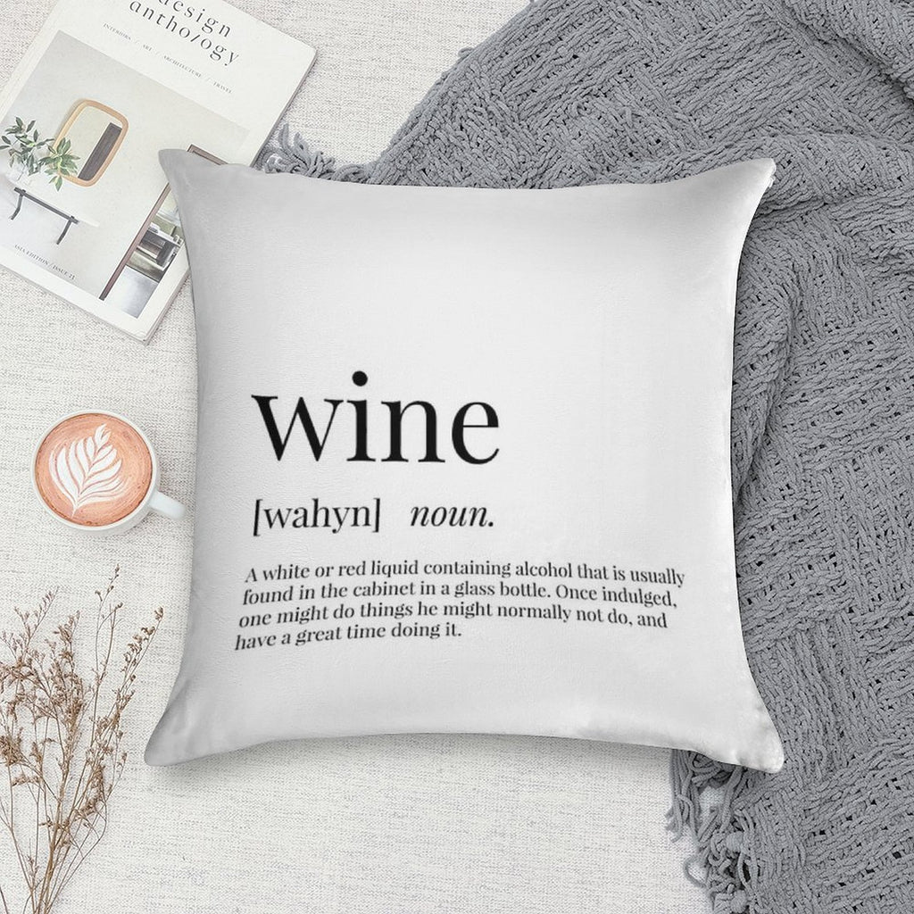 Wine Definition Soft Reinforced Edging Throw Pillow