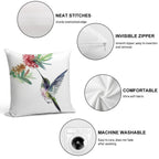 Hummingbird And Flower Soft Fade-Resistant Throw Pillow