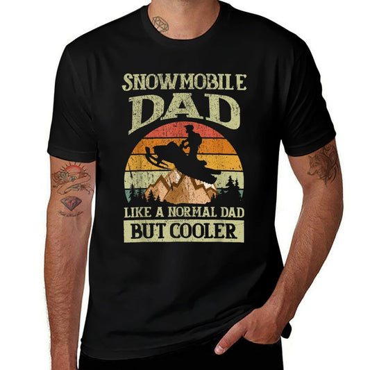 Snowmobile Dad Like A Normal Dad But Cooler  Polyester Blend T-Shirt