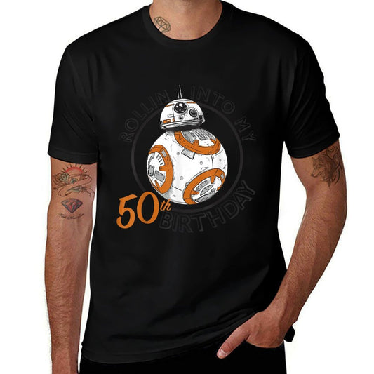 Star Wars BB-8 Rollin Into My 50th Birthday Portrait  Versatile T-Shirt