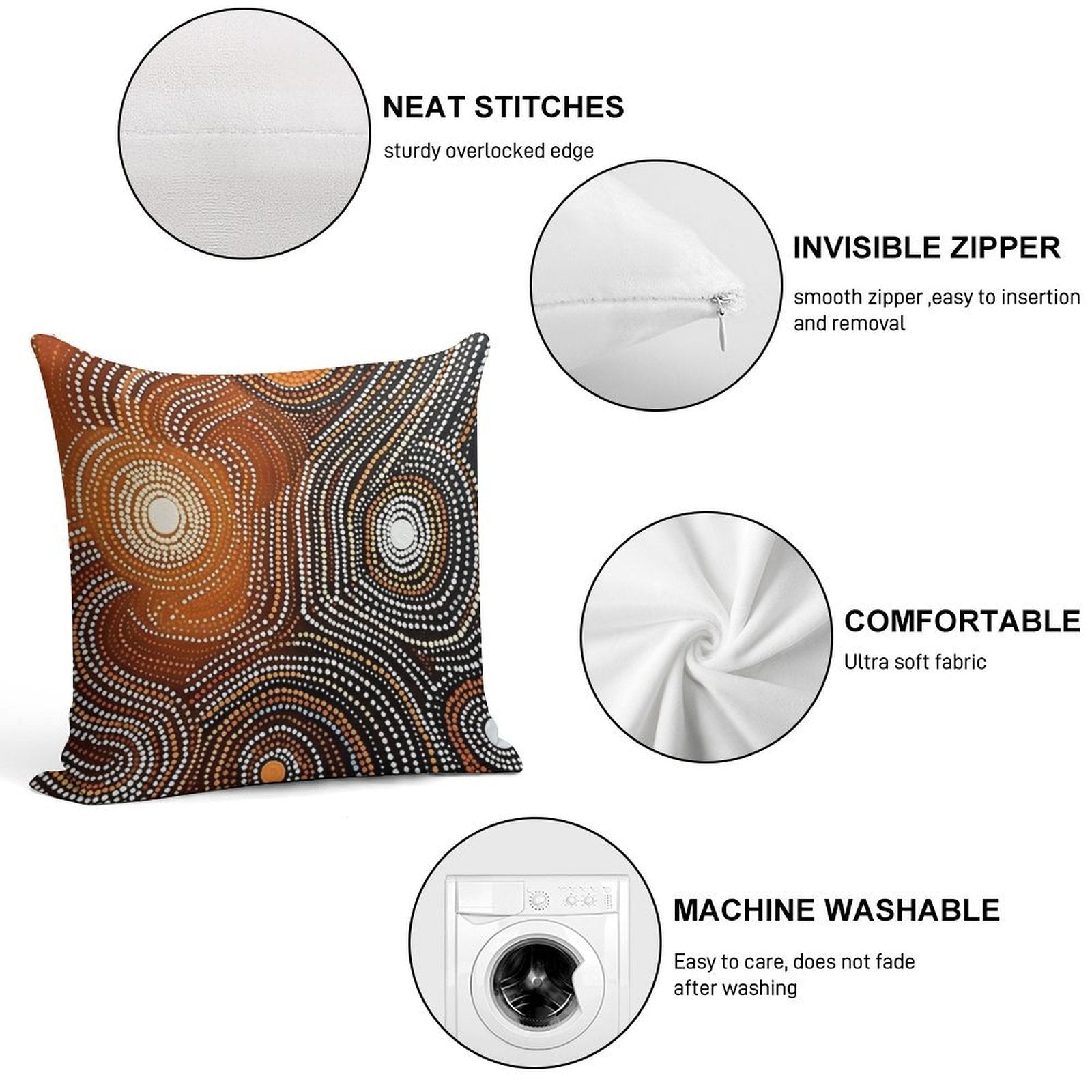 Ancestral Connections IV Contemporary Aboriginal Art That Conveys Spirituality And Connection to The Land Soft Washable Throw Pillow