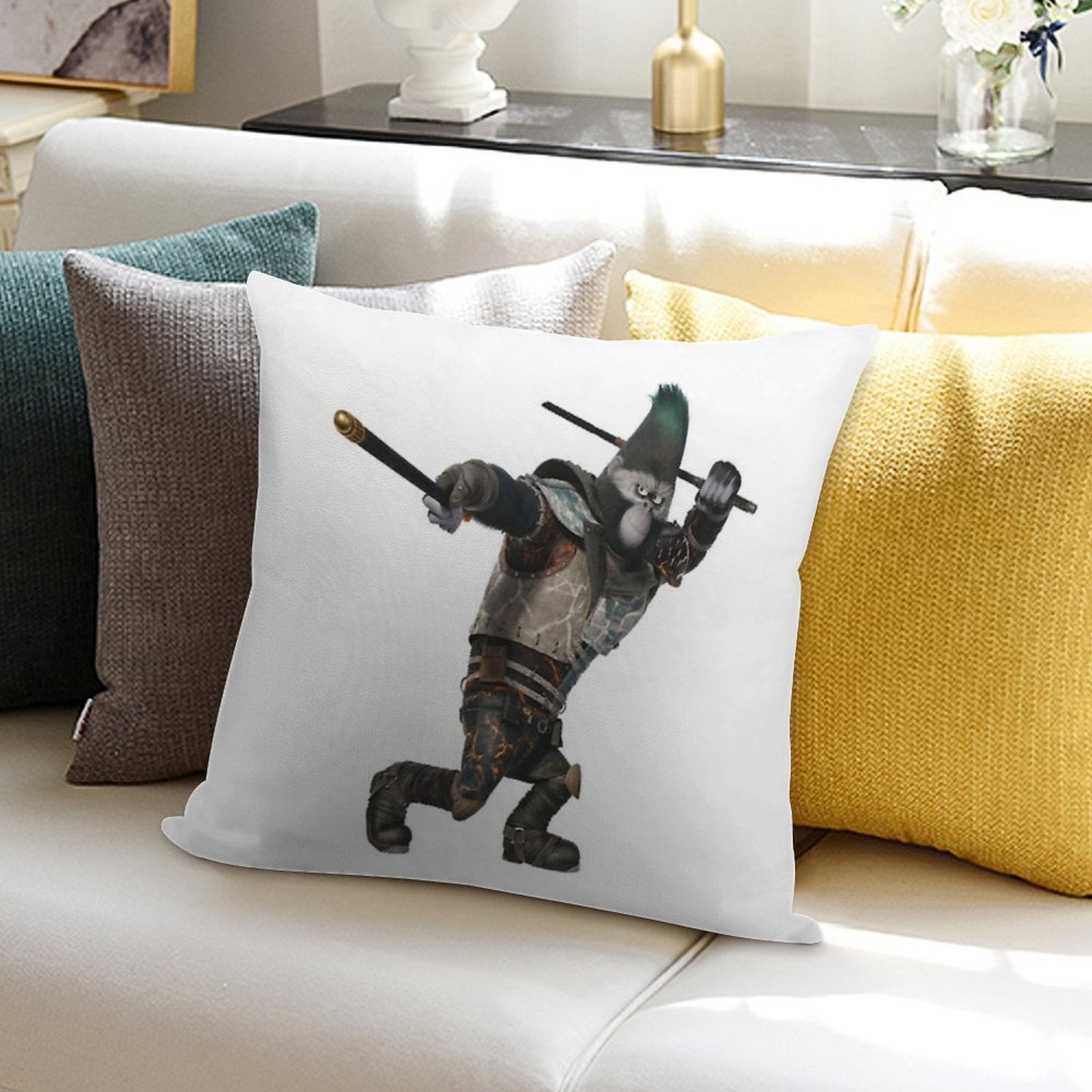 Johnny from Sing 2 Movie Soft Luxury Feel Throw Pillow