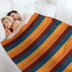 Walnut, Aegean Blue, Honey, Persimmon Orange Exotic Colour Patterns Lightweight Throw Blanket