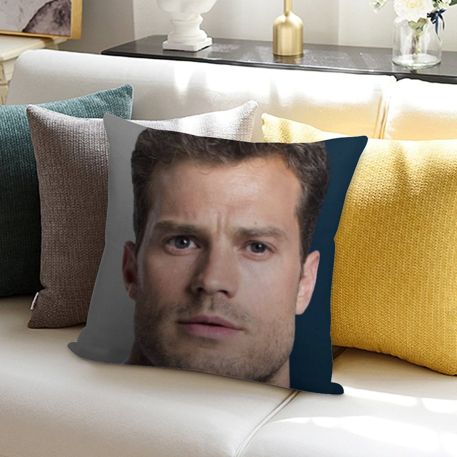 Jamie Dornan Soft High-Density Material Throw Pillow