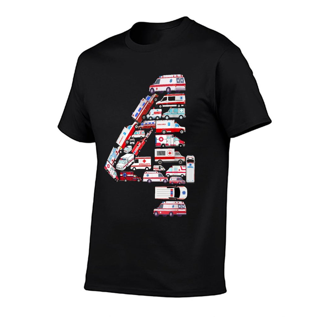 Rescue Ambulance Themed 4th Birthday Kids Boys 4 Years Old  Eco-friendly Material T-Shirt