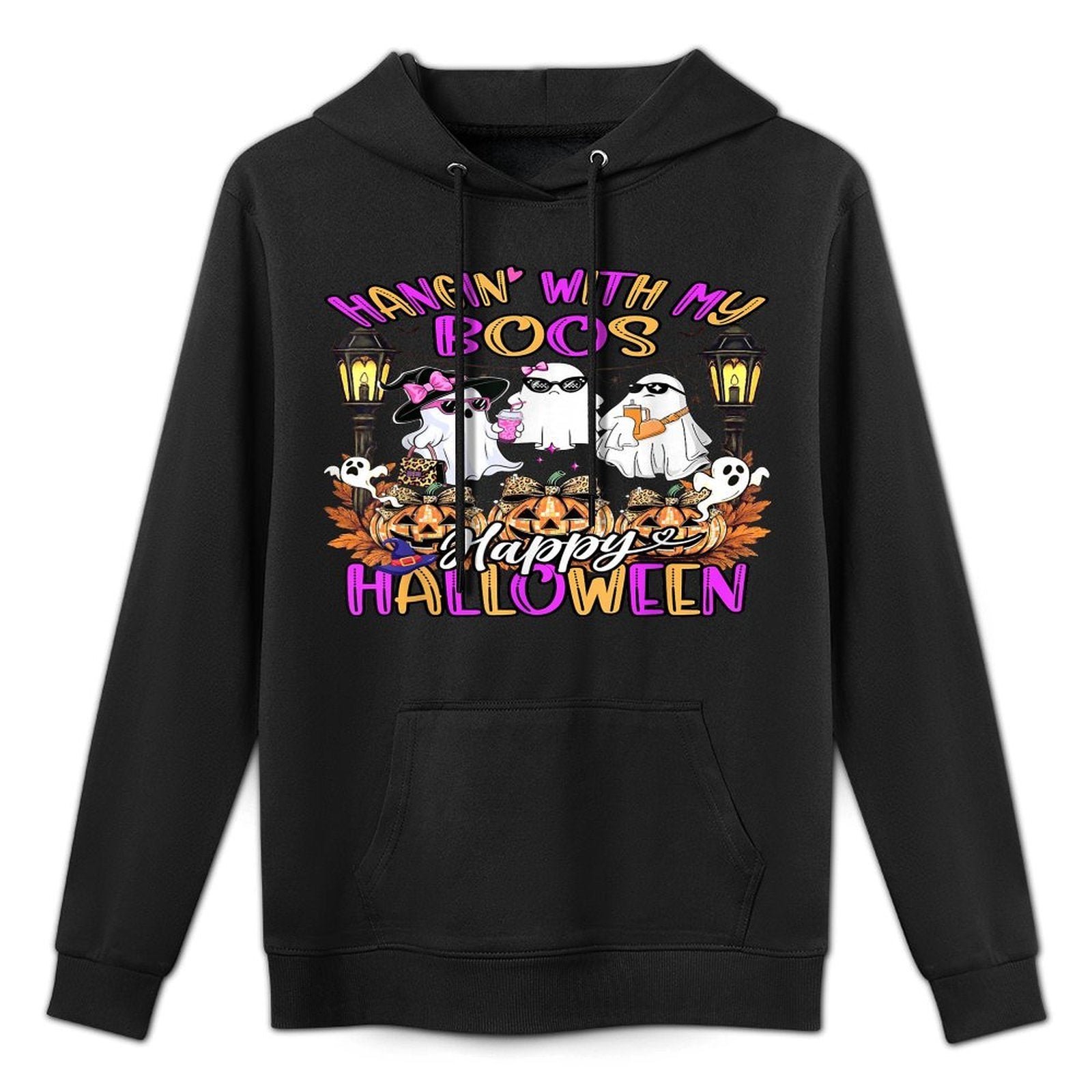 Hangin with My Boos Cute Boujee Ghosts Halloween Costume Shrink-Resistant Hoodie