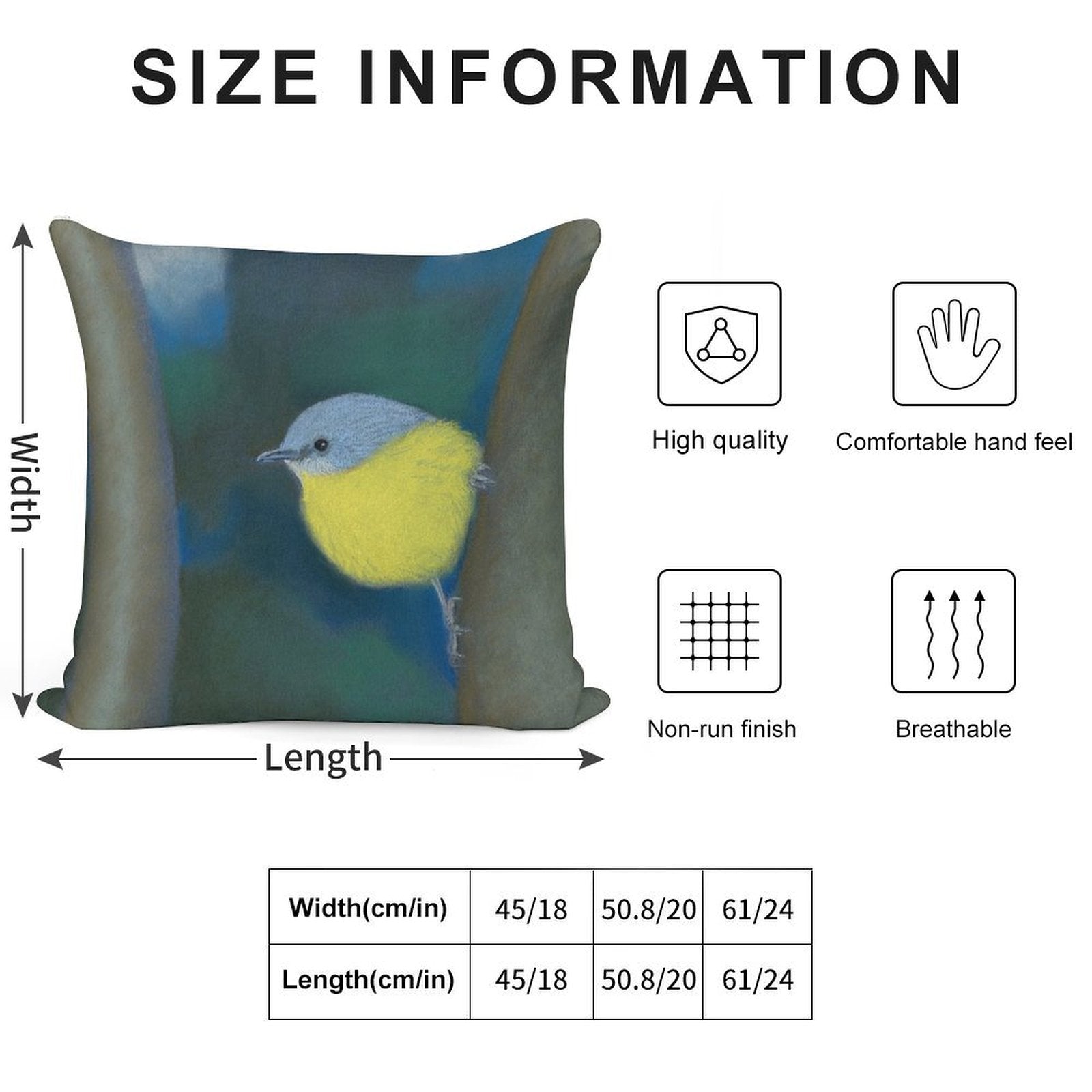 Eastern Yellow Robin Soft Luxury Feel Throw Pillow