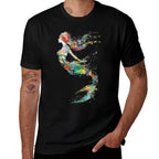 Mermaid Colorful Painting Art Graphic Abstract Motif Mermaid  Easy-care T-Shirt