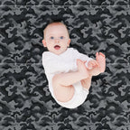 Blue-green Camouflage Design Which Specializes in Camouflage Products. Shrink-resistant Throw Blanket