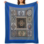 Roman Mosaic - Light Blue Machine-washable Throw Blanket