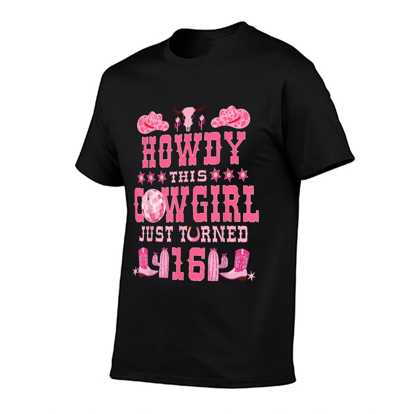 16yr Birthday Cowgirl Western 16Years Old Girl 16th Birthday  Moisture-wicking T-Shirt